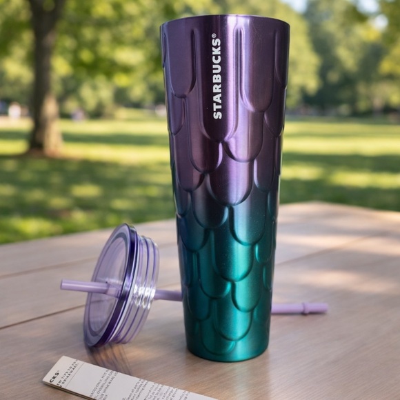 Starbucks Purple Twilight Ombre Mermaid Scale Tumbler 24oz Stainless Steel - Picture 2 of 5